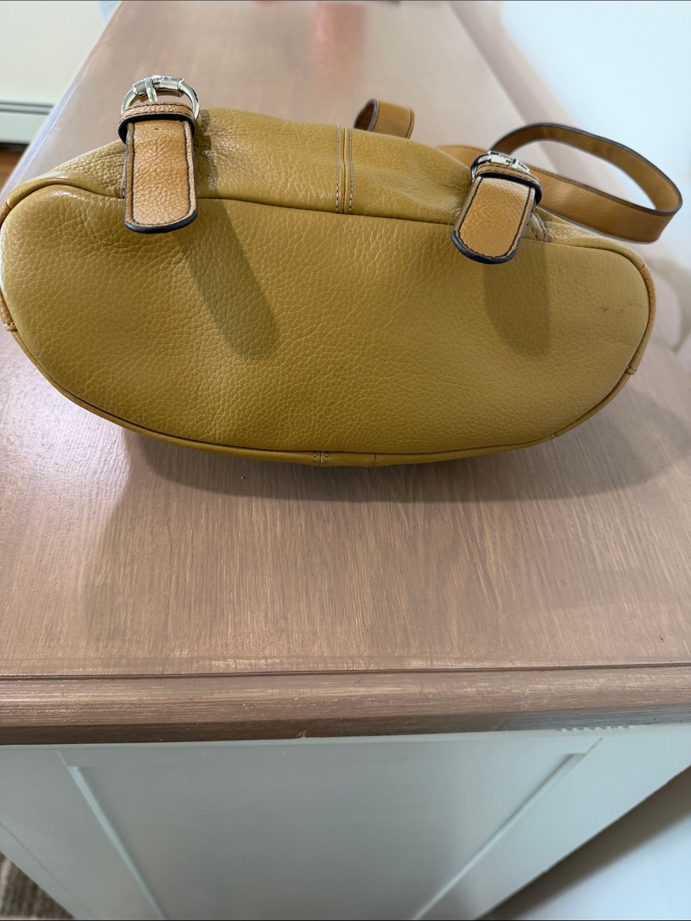 Tignanello Tan Pebble Leather Backpack - Picture 8 of 15